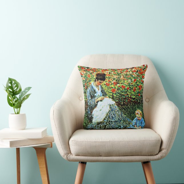 Camille Monet and Child in Artist's Garden Cushion (Chair)