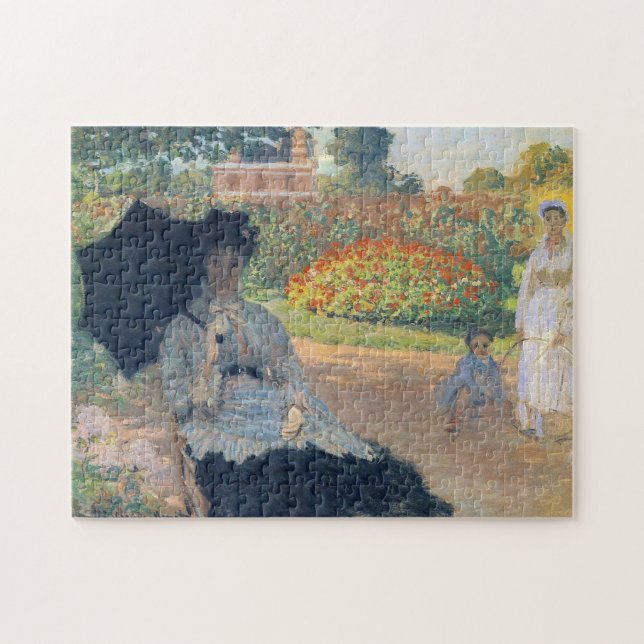 Camille Monet in Garden Monet Fine Art Jigsaw Puzzle (Horizontal)
