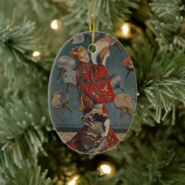 Camille Monet in Japanese Costume by Claude Monet Ceramic Ornament (Tree)