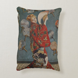 Camille Monet in Japanese Costume by Claude Monet Decorative Cushion