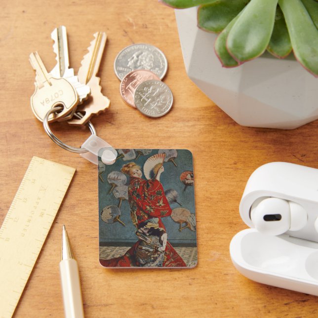 Camille Monet in Japanese Costume by Claude Monet Key Ring (Desk)