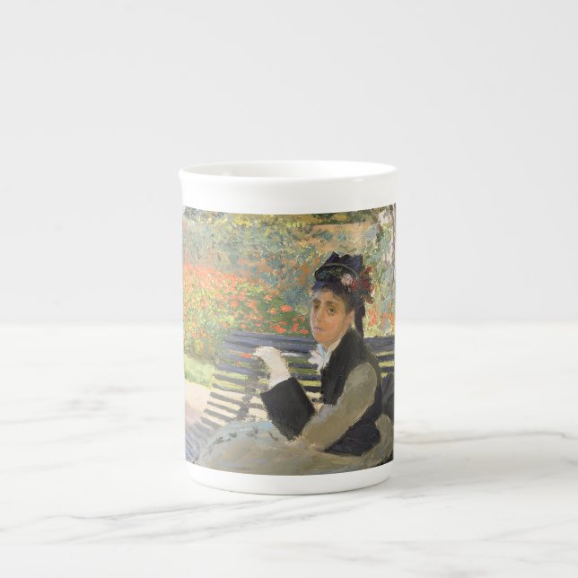 Camille Monet on a Bench  Claude Monet     Bone China Mug (Front)