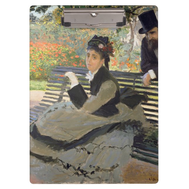 Camille Monet on a Bench  Claude Monet    Clipboard (Front)