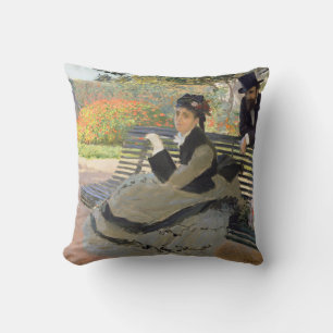 Camille Monet on a Bench  Claude Monet   Cushion