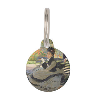 Camille Monet on a Bench Claude Monet Pet Tag