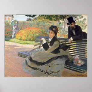 Camille Monet on a Bench Claude Monet Poster