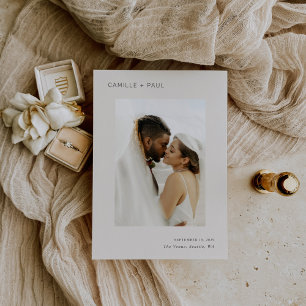Camille Neutral Modern Wedding Save The Date