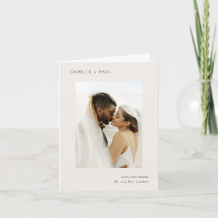 Camille Neutral Modern Wedding Thank You Card