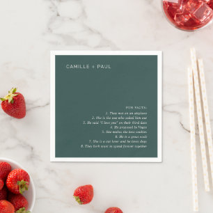 Camille Pine Green Modern Wedding Napkin