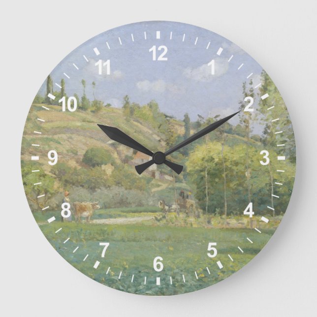 Camille Pissarro | A Cowherd at Valhermeil, Auvers Large Clock (Front)