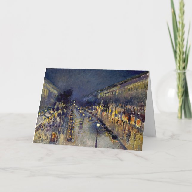 Camille Pissarro - Boulevard Montmartre at Night Card (Front)