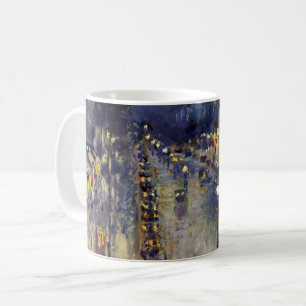 Camille Pissarro - Boulevard Montmartre at Night Coffee Mug