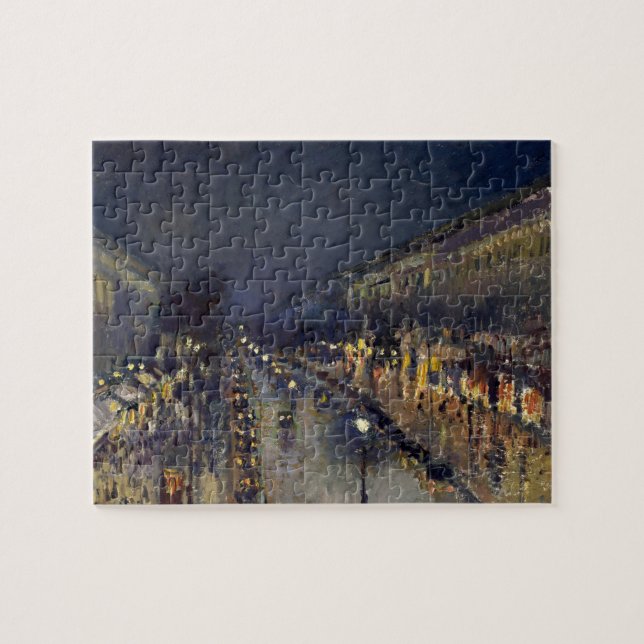 Camille Pissarro Boulevard Montmartre at Night Jigsaw Puzzle (Horizontal)