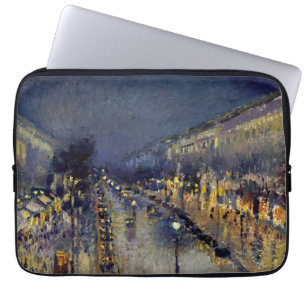 Camille Pissarro - Boulevard Montmartre at Night Laptop Sleeve