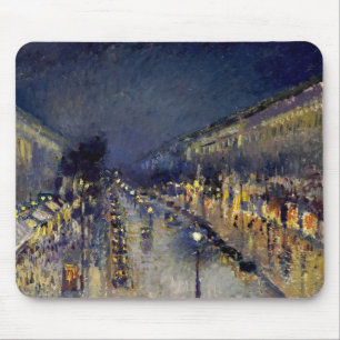 Camille Pissarro - Boulevard Montmartre at Night Mouse Pad