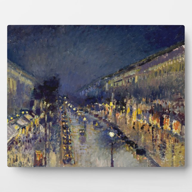 Camille Pissarro - Boulevard Montmartre at Night Plaque (Front)
