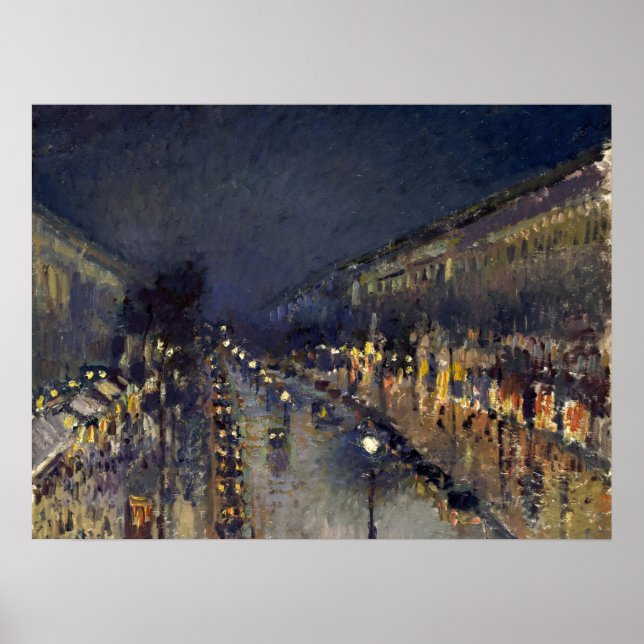 Camille Pissarro Boulevard Montmartre at Night Poster (Front)