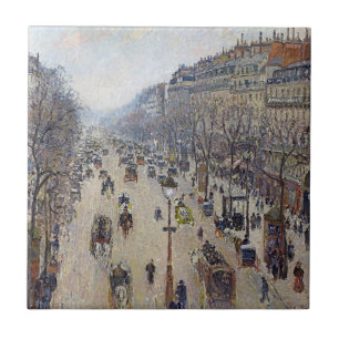 Camille Pissarro - Boulevard Montmartre, morning Ceramic Tile