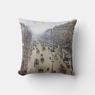 Camille Pissarro - Boulevard Montmartre, morning Cushion
