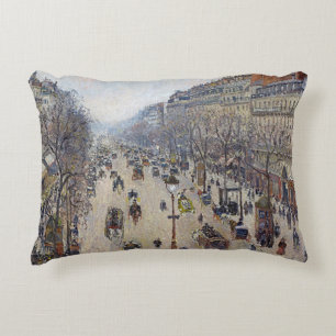 Camille Pissarro - Boulevard Montmartre, morning Decorative Cushion