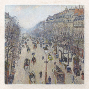 Camille Pissarro - Boulevard Montmartre, morning Glass Coaster