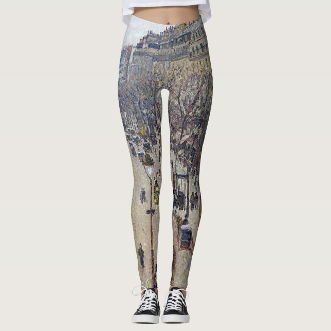 Camille Pissarro - Boulevard Montmartre, morning Leggings (Front)