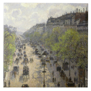 Camille Pissarro - Boulevard Montmartre, Spring Ceramic Tile