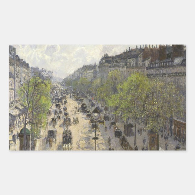 Camille Pissarro - Boulevard Montmartre, Spring Rectangular Sticker (Front)