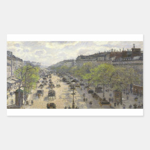 Camille Pissarro - Boulevard Montmartre, Spring Rectangular Sticker