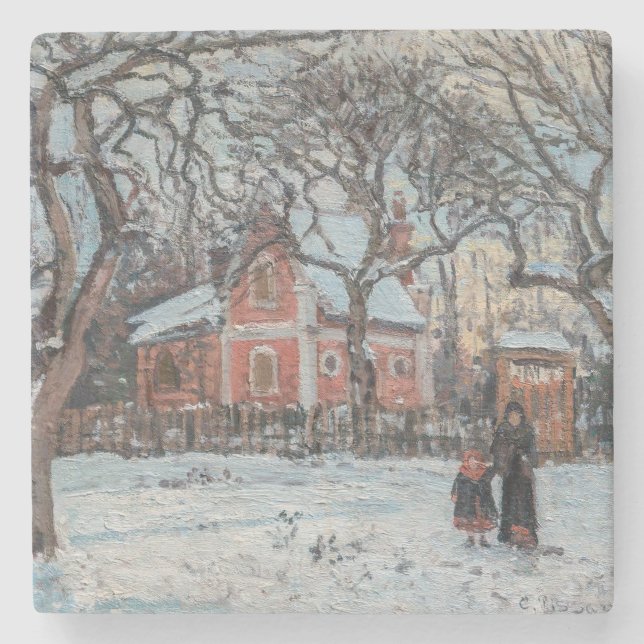 Camille Pissarro - Chataigniers a Louvecienne Stone Coaster (Front)