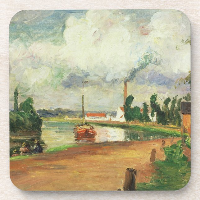 Camille Pissarro | Fishermen on the Banks of the O Coaster (Front)