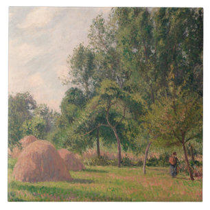 Camille Pissarro - Haystacks, Morning, Eragny Ceramic Tile