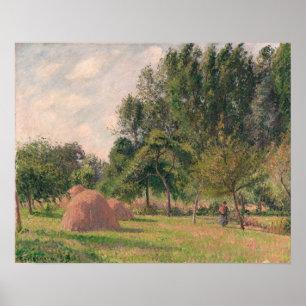 Camille Pissarro Haystacks, Morning, Eragny Poster