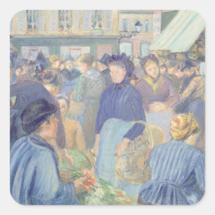 Camille Pissarro Le Marche de Gisors Square Sticker