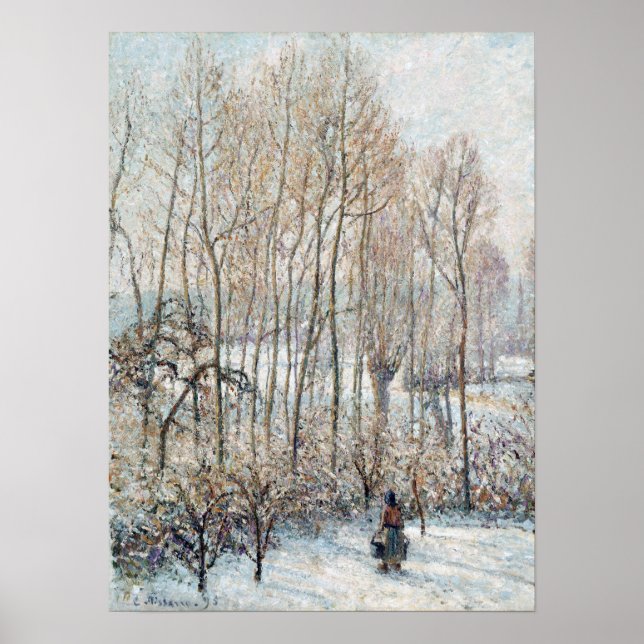 Camille Pissarro Morning Sunlight on the Snow Poster (Front)