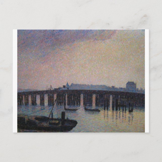 Camille Pissarro - Old Chelsea Bridge 1871 London Postcard (Front)