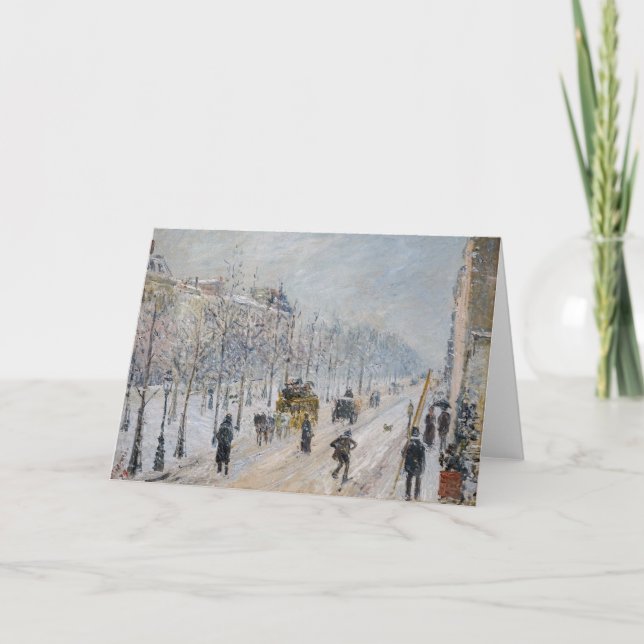 Camille Pissarro - Outer Boulevards, Snow Effect Card (Front)