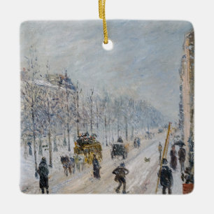 Camille Pissarro - Outer Boulevards, Snow Effect Ceramic Ornament