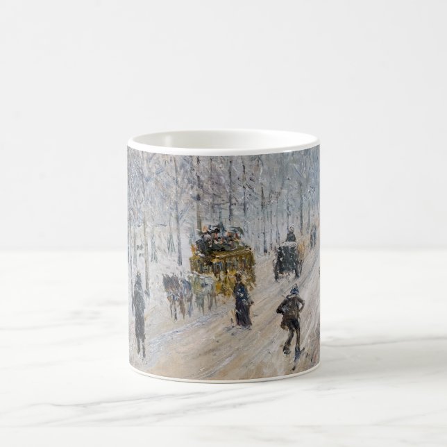 Camille Pissarro - Outer Boulevards, Snow Effect Coffee Mug (Center)