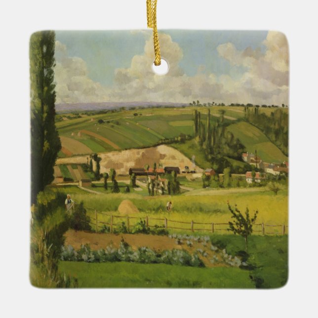 Camille Pissarro | Paysage aux Patis, Pointoise Ceramic Ornament (Front)