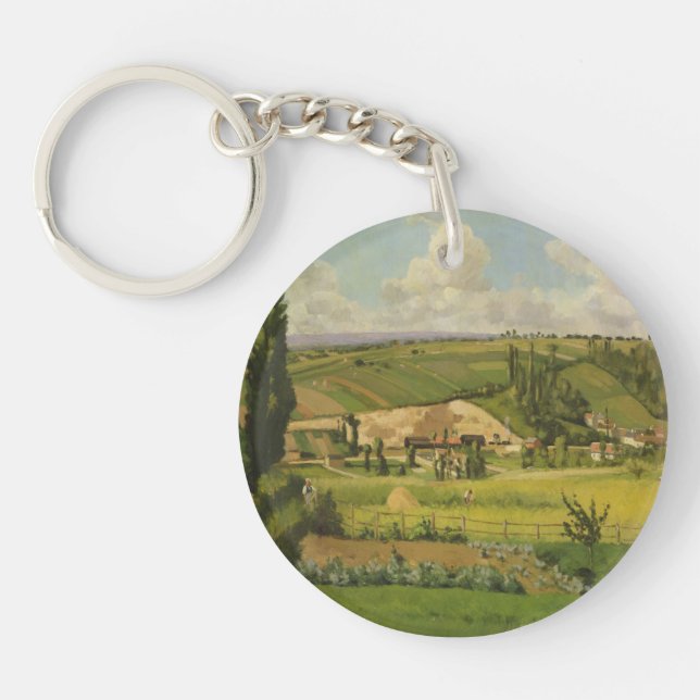 Camille Pissarro | Paysage aux Patis, Pointoise Key Ring (Front)