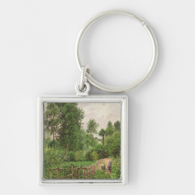 Camille Pissarro | Paysage, temps gris a Eragny Key Ring (Front)