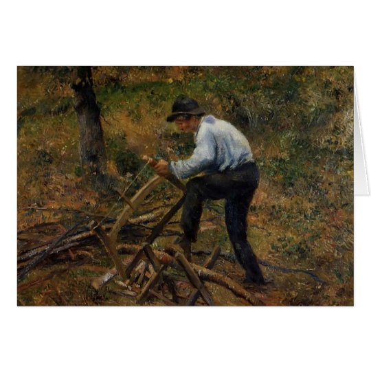 Camille Pissarro- Pere Melon Sawing Wood, Pontoise Card