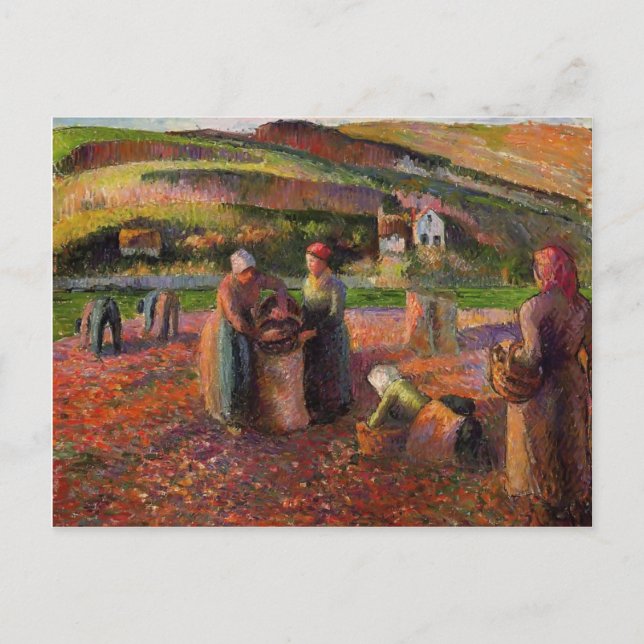 Camille Pissarro- Potato Harvest Postcard (Front)