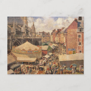 Camille Pissarro   The Fair in Dieppe, Sunny Morni Postcard