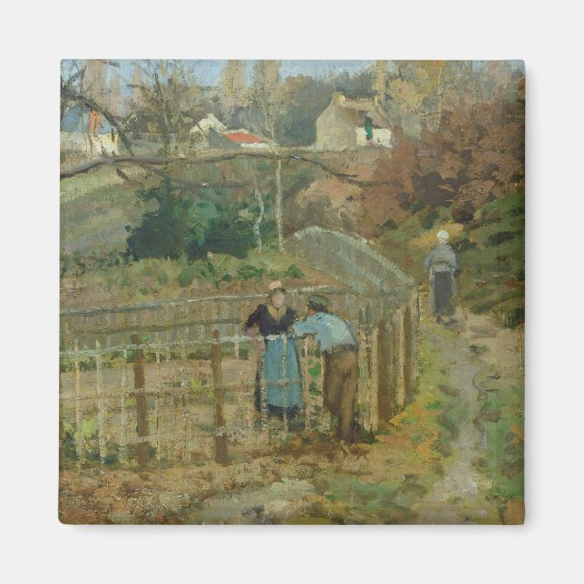 Camille Pissarro | The Fence, 1872 (oil on canvas) Magnet (Front)