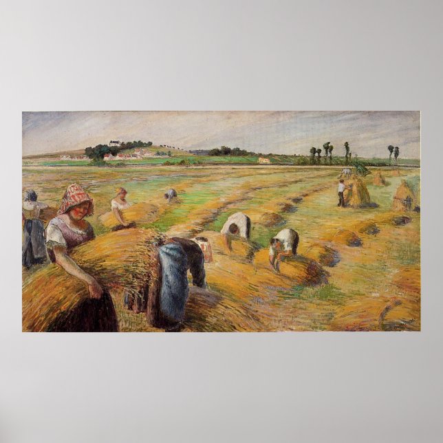 Camille Pissarro - The Harvest 1882 Oil Grain Farm Poster (Front)