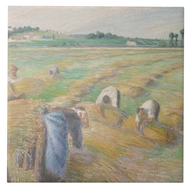 Camille Pissarro - The Harvest Ceramic Tile (Front)