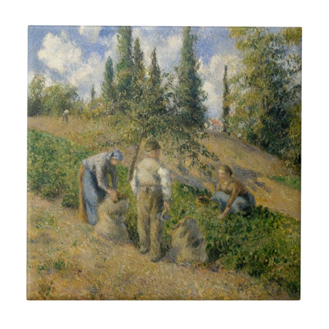Camille Pissarro | The Harvest, Pontoise Tile (Front)