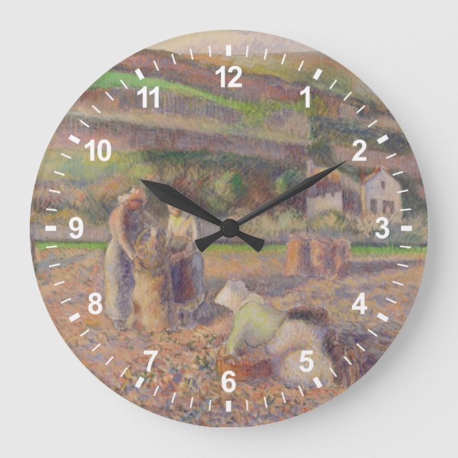 Camille Pissarro | The Potato Harvest Large Clock (Front)
